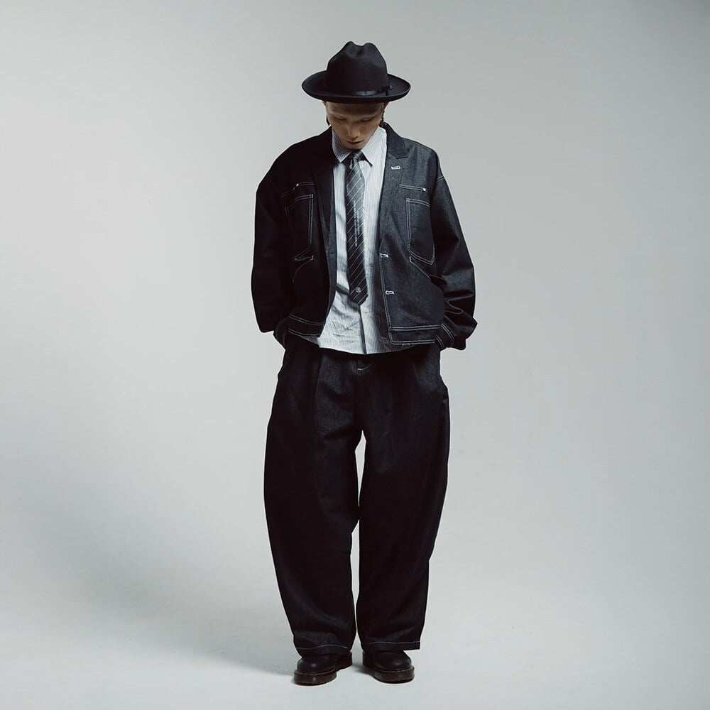 短版牛仔西裝外套