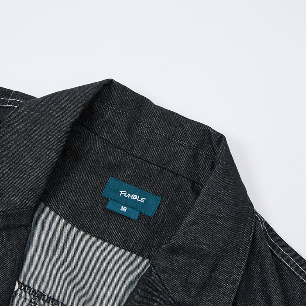 短版牛仔西裝外套