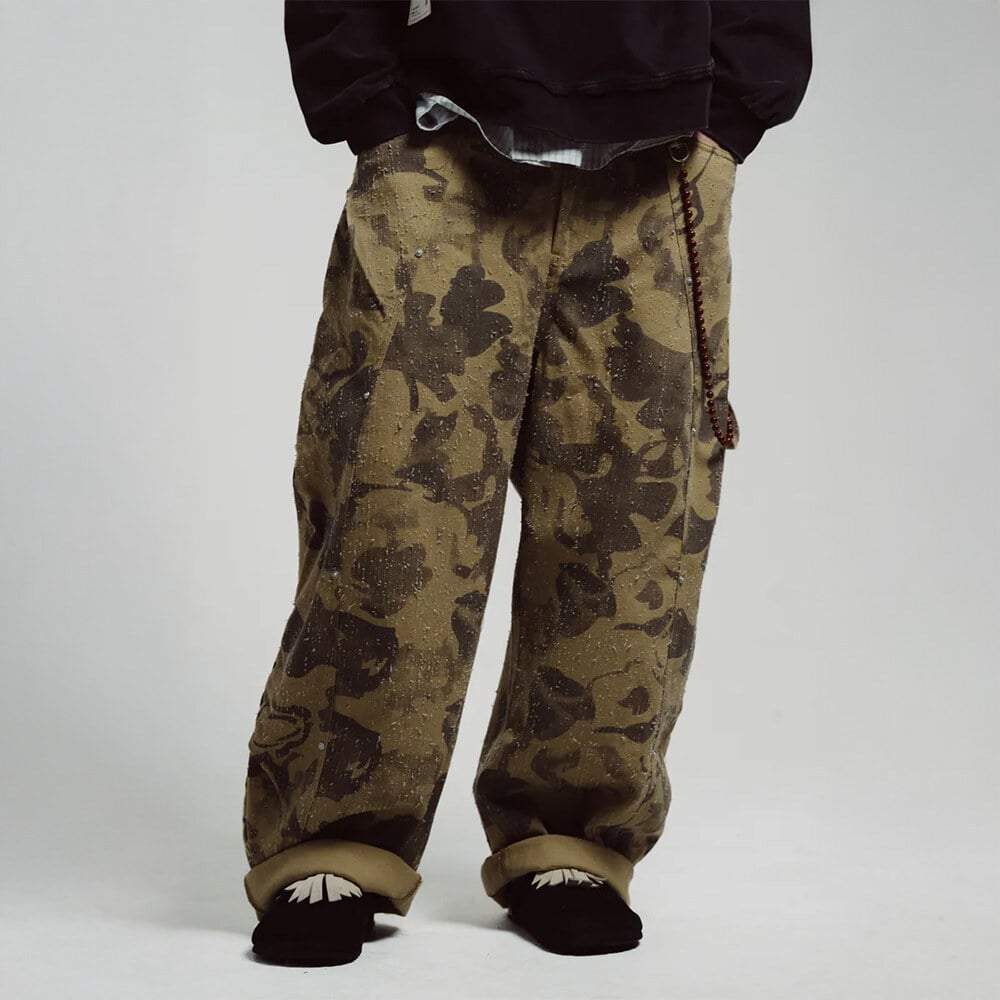 迷彩磨製鐮刀褲