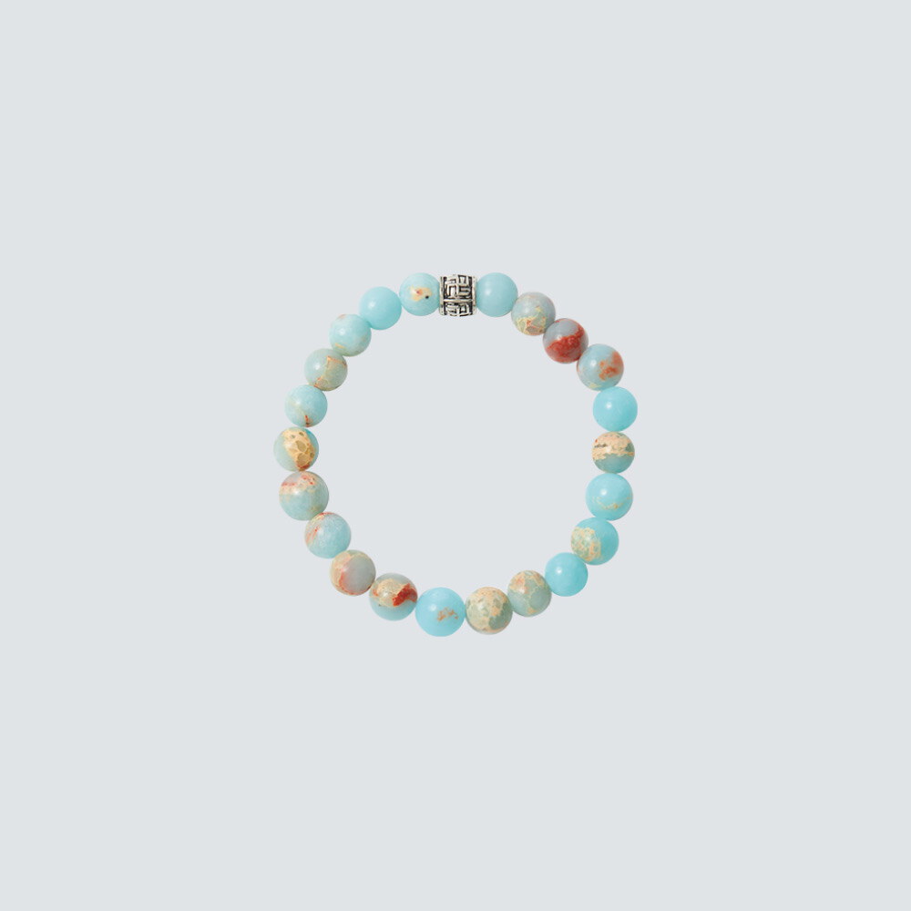 海藍蛇皮合成珠鍊 藍