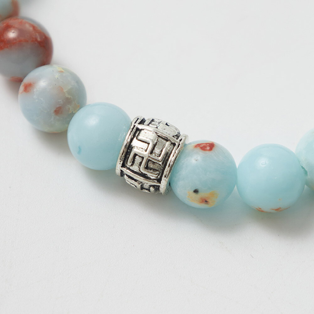 海藍蛇皮合成珠鍊 藍