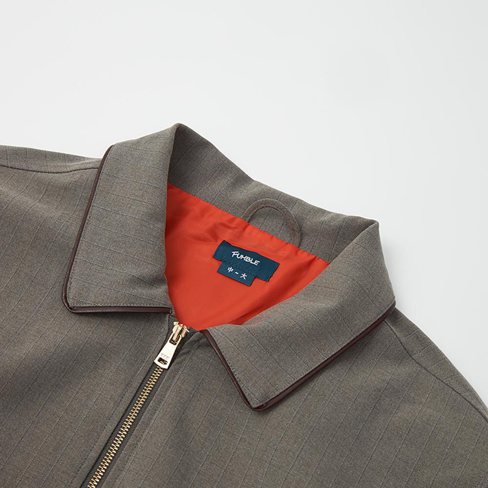 短版魚骨紋工裝外套