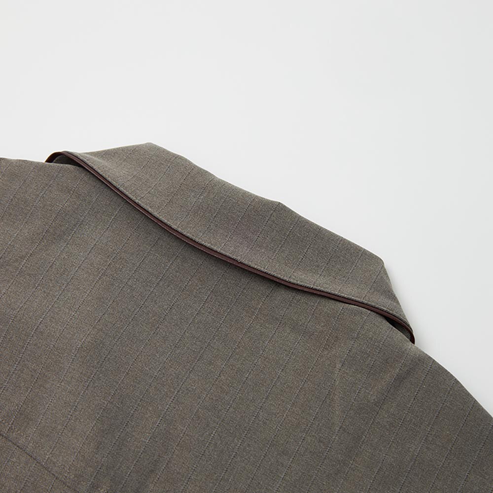 短版魚骨紋工裝外套