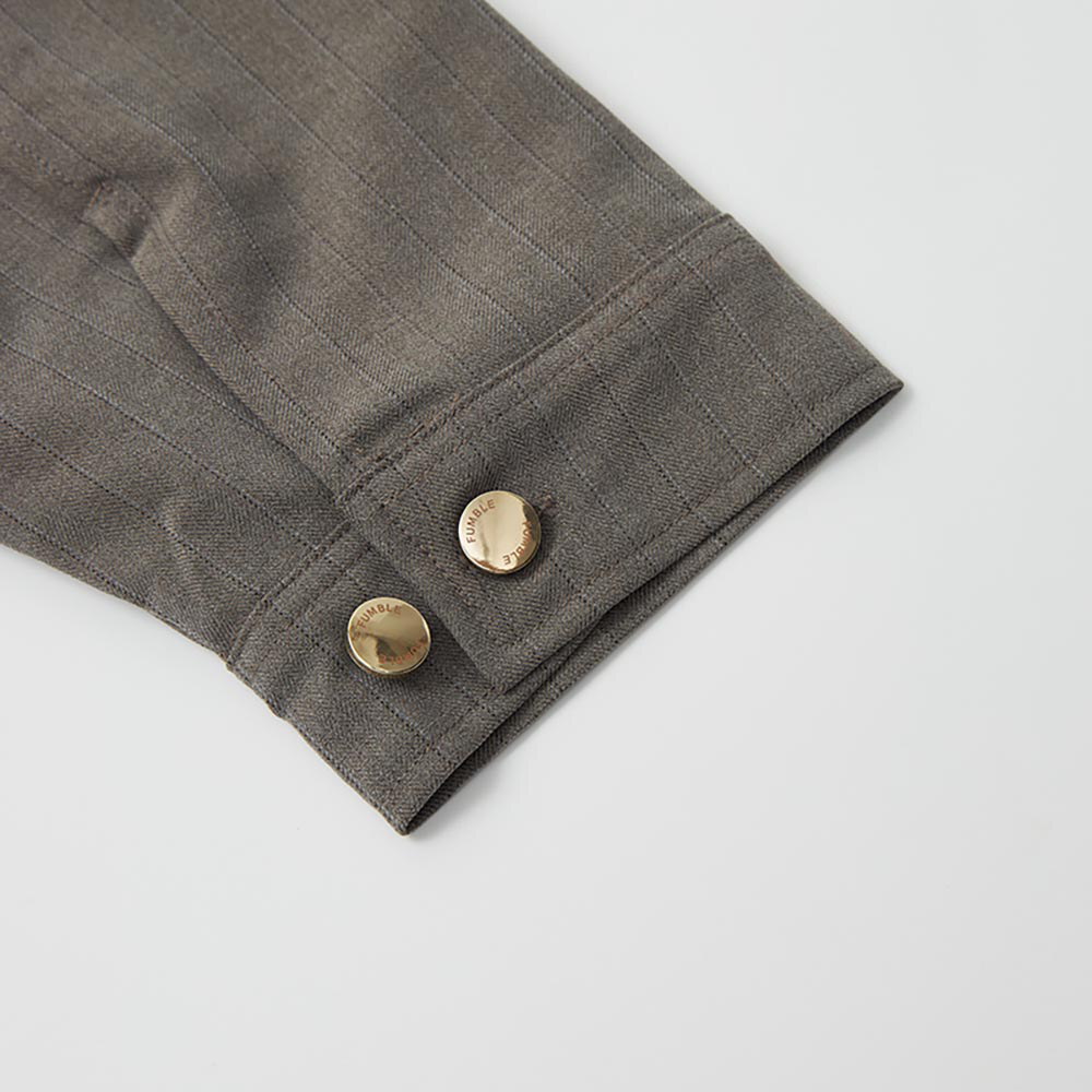 短版魚骨紋工裝外套