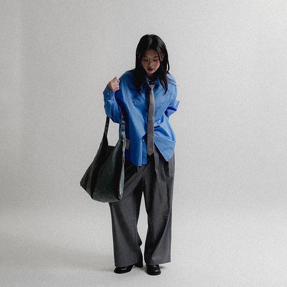 樸梵通勤闊西裝長褲