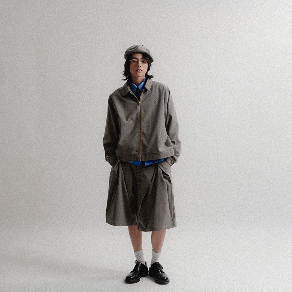 樸梵西裝魚骨紋6分褲