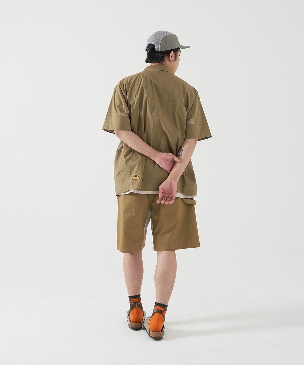 側邊拼接襯衫 Mesh Relax Shirt