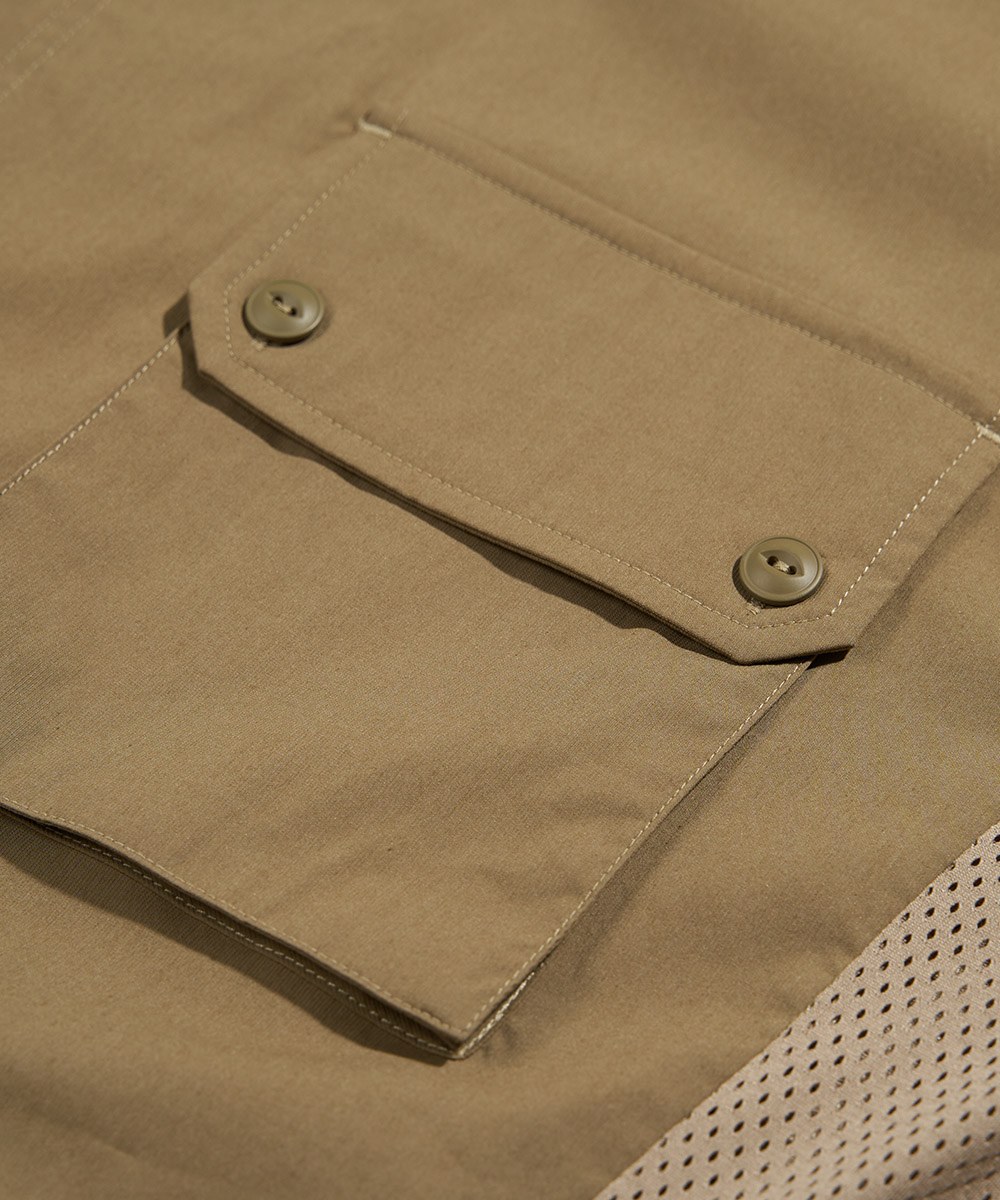 側邊拼接襯衫 Mesh Relax Shirt