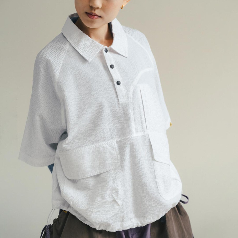 泡泡紗寬版襯衫 Raglan Easy Overshirt