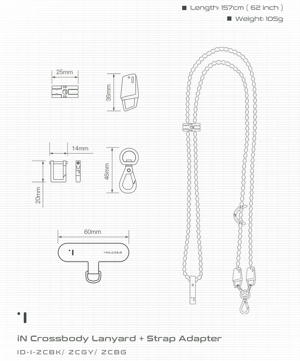 手機掛繩＊手機夾片 iN Crossbody Lanyard＊Strap Adapter