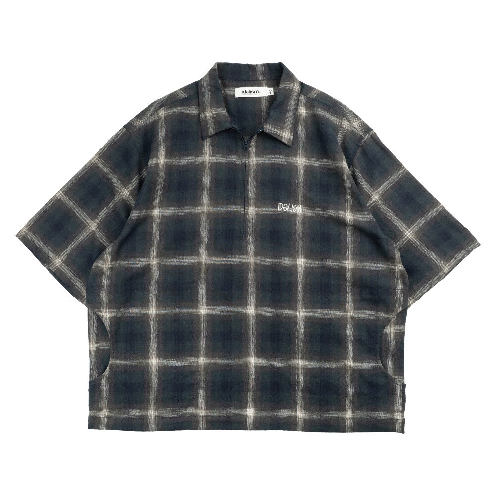 格紋半拉鏈polo杉 Check Zip Polo