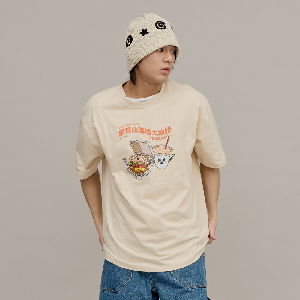 早餐店漢堡大冰奶TEE