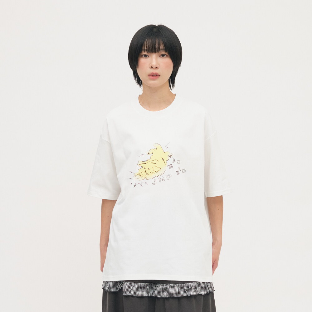 咬拖鞋小狗TEE