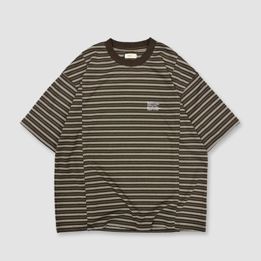 棉感條紋短袖上衣