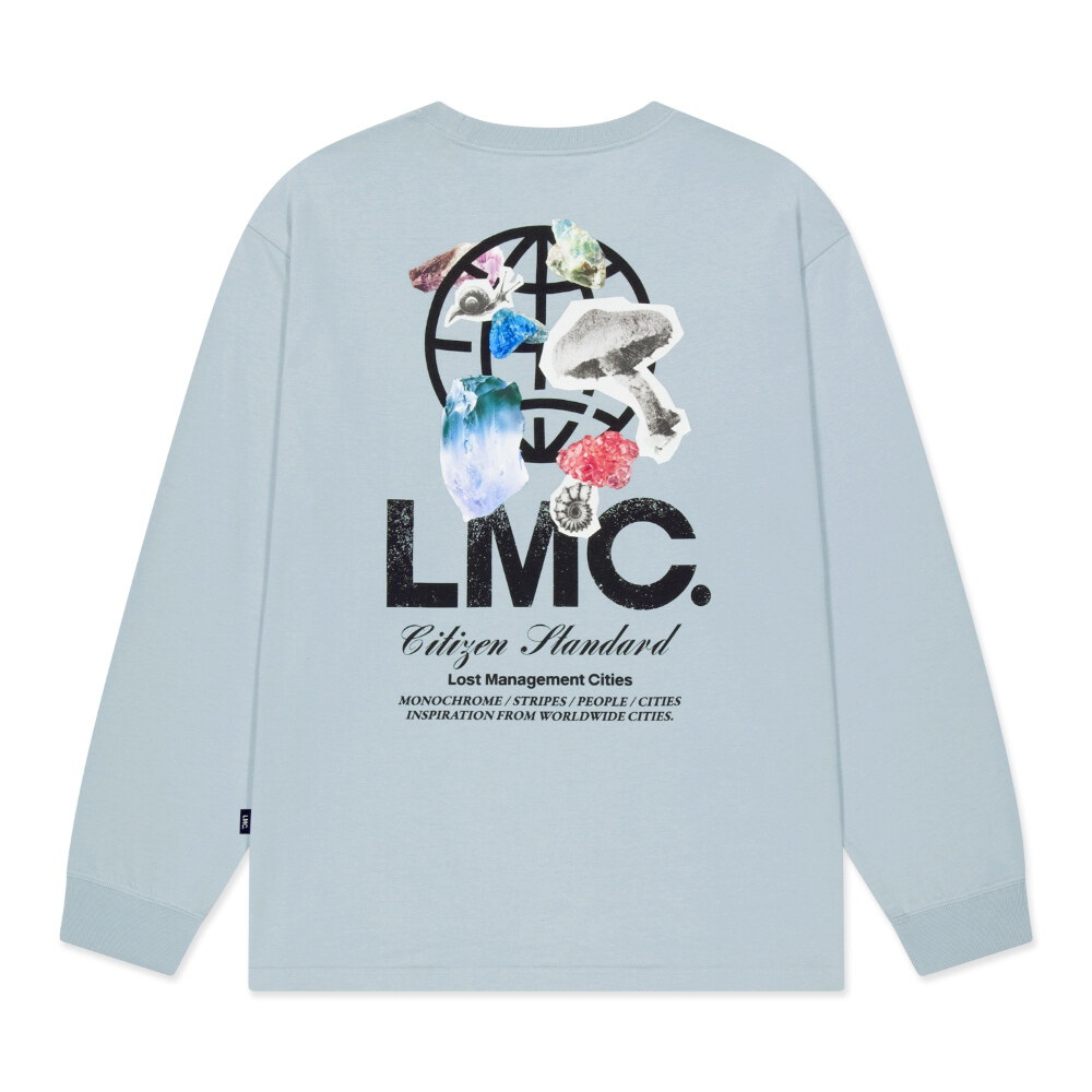 地球圖像長TEE STONE GLOBE LONG SLV TEE