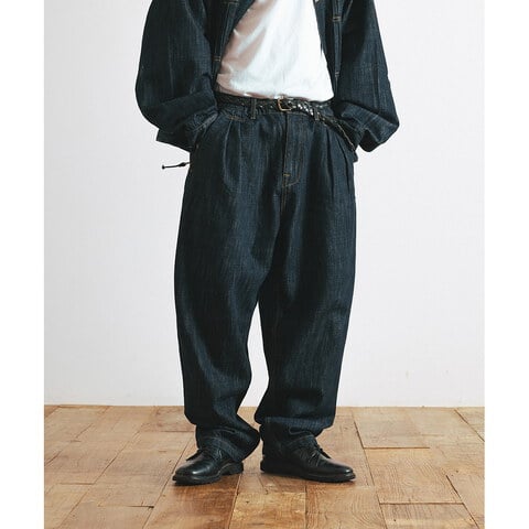 寬錐形牛仔褲 Wide Tapered Denim Pants