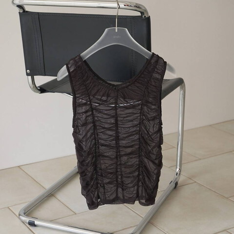 ANK0301-261 Tulle Gather Tanktop