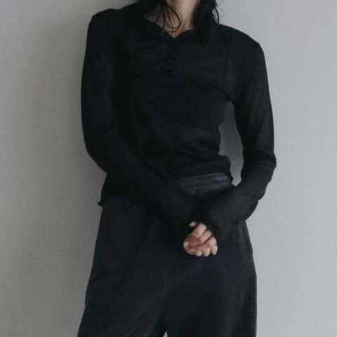 ANK0303-262 針織polo衫 SHEER POLO KNIT