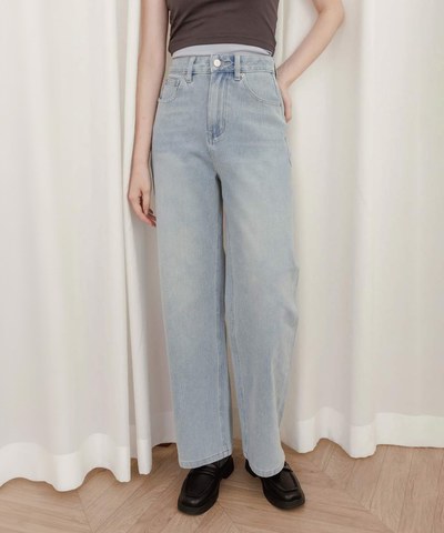 by Bello-水藍四面彈魔鬼牛仔褲