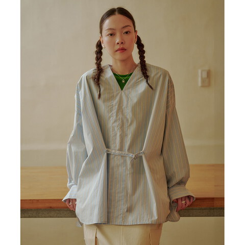 束語條紋襯衫