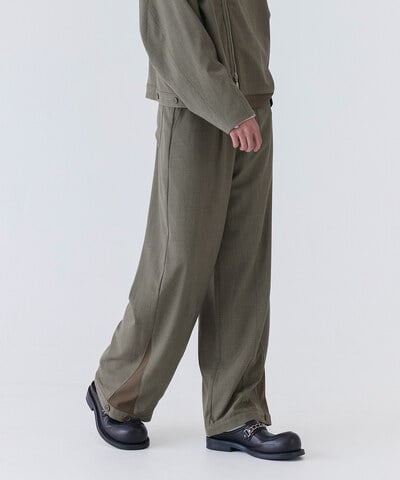 melsign聯名釦褶西料寬褲