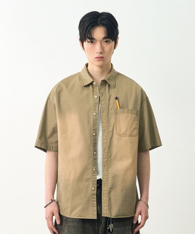 水洗襯衫 BIO WASHING COTTON HALF SHIRT