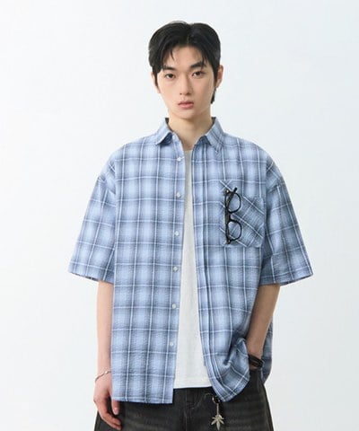 格紋襯衫 ESSENTIAL SEERSUCKER HALF CHECK SHIRT