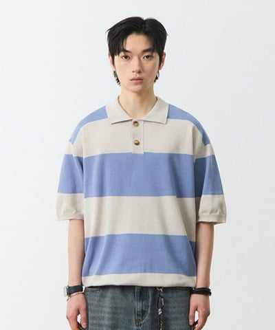 條紋橄欖球衫 STRIPE RUGBY HALF KNIT