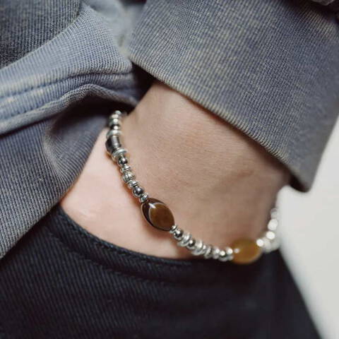 瑪腦米珠手鍊 銀