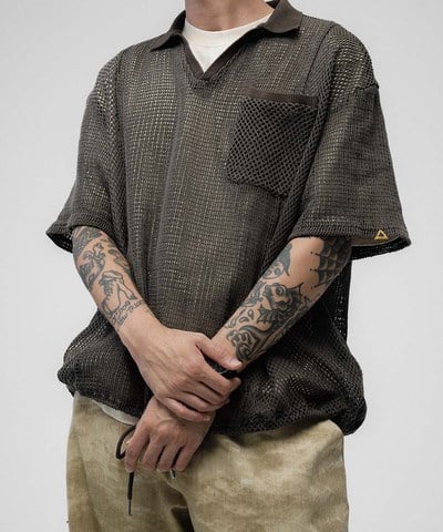 FTM0232-251 抽繩開領襯衫 KNITTED PULLOVER SHIRT