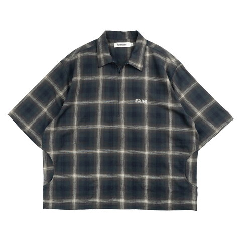 格紋半拉鏈polo杉 Check Zip Polo