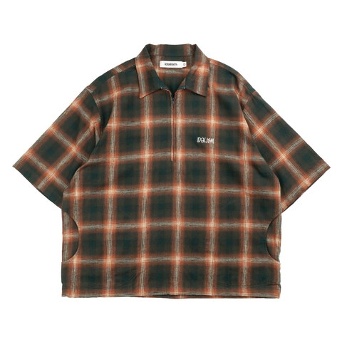 格紋半拉鏈polo杉 Check Zip Polo
