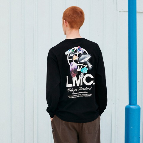 地球圖像長TEE STONE GLOBE LONG SLV TEE