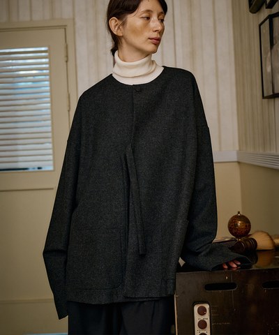羊毛繫帶外套 unisex wool loop jacket