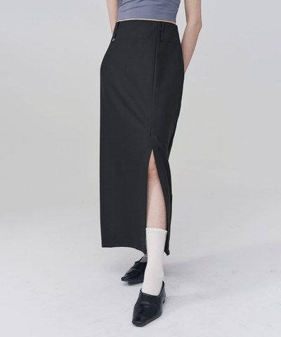 修身單衩直筒西裝裙3.0