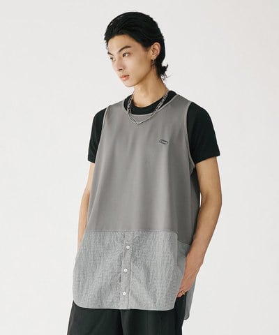層次拼接背心 Layered Clip Vest
