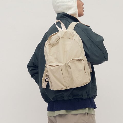 尼龍立體口袋雙肩包