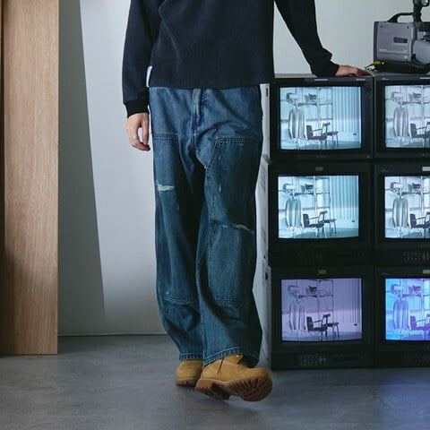 Double Knee 牛仔寬褲