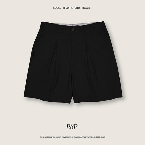 打褶西裝短褲 LOOSE-FIT SUIT SHORTS