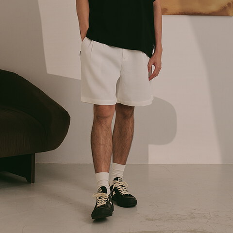 泡泡紗打褶短褲 WAFFLE SHORTS