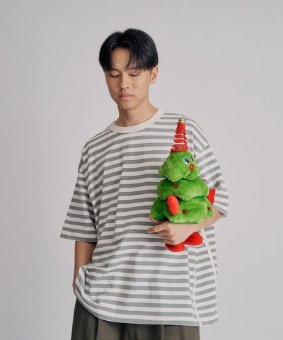 clip by clip OVERSIZE條紋TEE