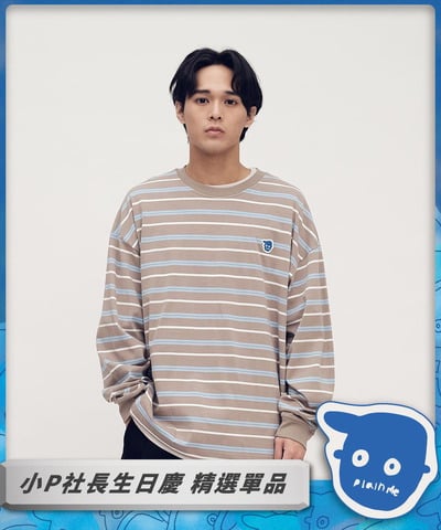 小P社長條紋長袖TEE