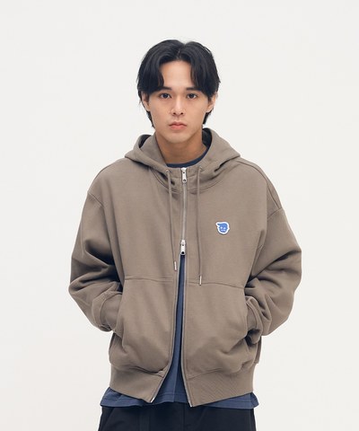 小P社長短版拼接連帽外套