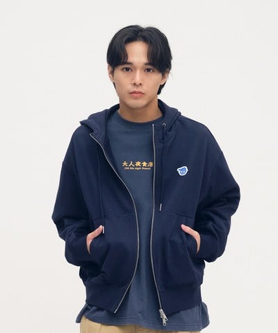 小P社長短版拼接連帽外套