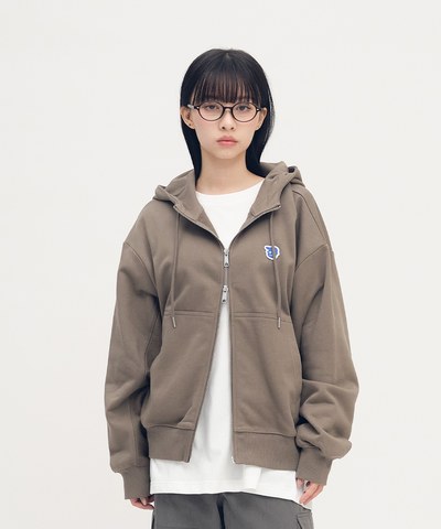 小P社長短版拼接連帽外套