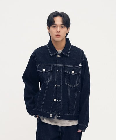 機車刺繡單寧外套