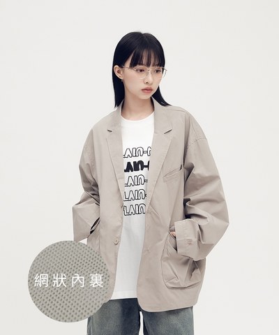 PLN1182-252 防潑水機能多口袋寬鬆西裝外套