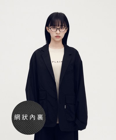 PLN1182-252 防潑水機能多口袋寬鬆西裝外套