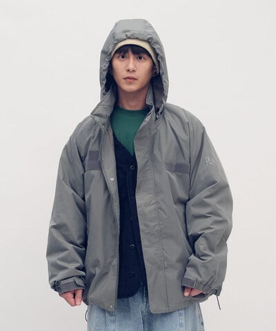 防潑水立領連帽鋪棉外套