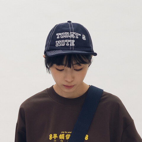 clip by clip 裝幀縫線刺繡平簷帽